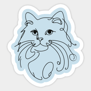 One Line Drawing for cat lover Sticker